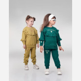 بلوز شلوار دخترانه چین دار پنبه دورس ضخیم سایز 40 و 45